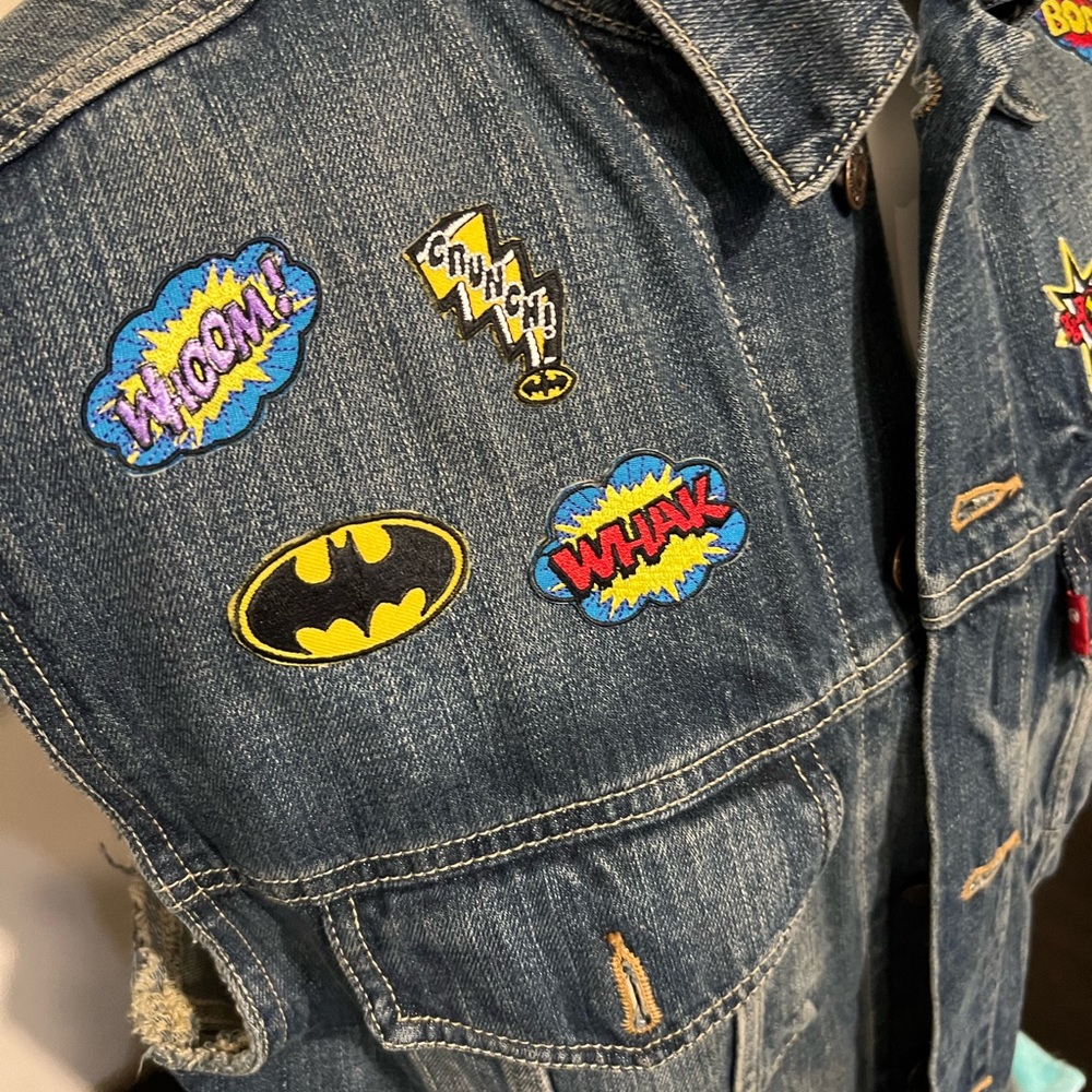 Levi’s jean vest superhero custom